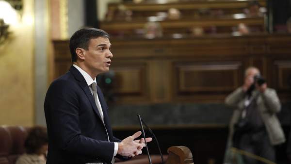 Pedro Sánchez en la moción de censura del Congreso Pedro Sánchez en la moción de censura del Congreso