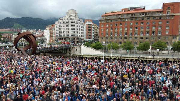 Concentración de pensionistas en Bilbao Concentración de pensionistas en Bilbao