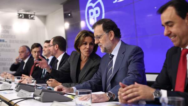 Mariano Rajoy y María Dolores Cospedal en la Junta Directiva Nacional del PP