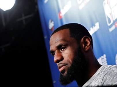 LeBron James, en una rueda de prensa.