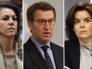 María Dolores de Cospedal, Alberto Núñez Feijóo y Soraya Sáenz de Santamaría