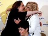 Las alcaldesas de Barcelona y Madrid, Ada Colau y Manuela Carmena, este lunes.