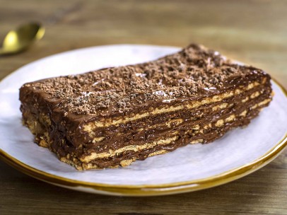 Tarta de galletas con chocolate