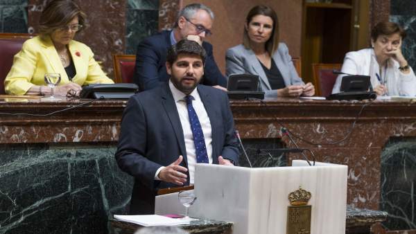 Fernando López Miras, durante el Debate del Estado de la Región Fernando López Miras, durante el Debate del Estado de la Región