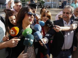 Juana Rivas, a su llegada a los juzgados