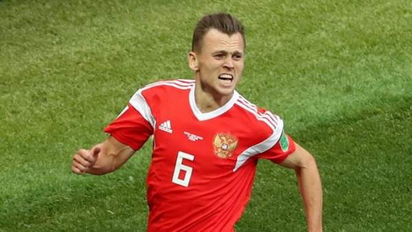 Denis Cheryshev, en el partido inaugural de Rusia 2018. Denis Cheryshev, en el partido inaugural de Rusia 2018.