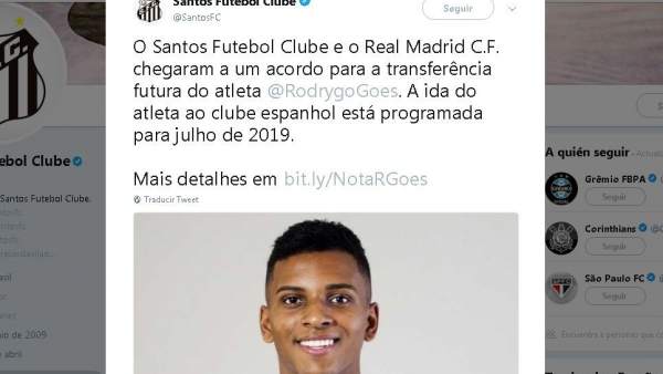 Traspaso de Rodrygo Traspaso de Rodrygo