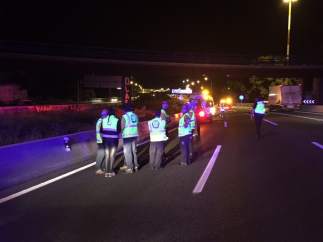 Imágenes posteriores al accidente en la A-2