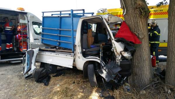 Camioneta accidentada en Chiclana Camioneta accidentada en Chiclana