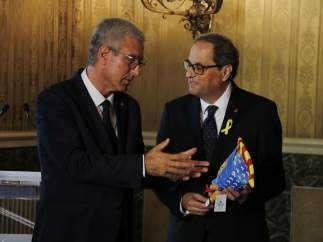 Torra y el alcalde de Tarragona, Josep Félix Ballesteros.