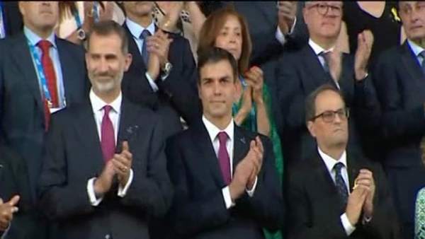 El Rey, Torra y Sánchez, juntos en los Juegos Mediterráneos. El Rey, Torra y Sánchez, juntos en los Juegos Mediterráneos.
