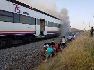 Incendio en un tren