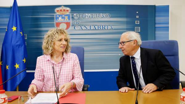 Díaz Tezanos y Palacio en rueda de prensa Díaz Tezanos y Palacio en rueda de prensa