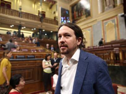 Pablo Iglesias en la sesión de control al Gobierno en el Congreso