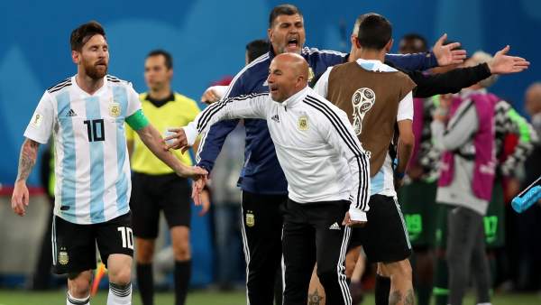 Messi y Sampaoli Messi y Sampaoli