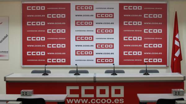 Imagen de recurso de una sala de prensa de CCOO Imagen de recurso de una sala de prensa de CCOO
