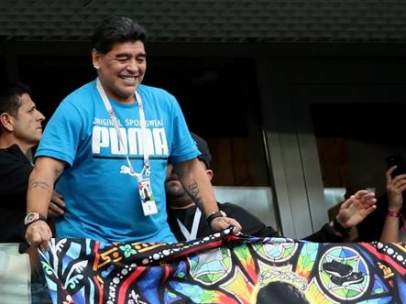 Maradona, en el encuentro entre Argetina y Nigeria.