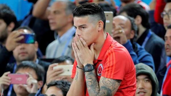 James Rodríguez, durante el encuentro entre Colombia e Inglaterra de Rusia 2018. James Rodríguez, durante el encuentro entre Colombia e Inglaterra de Rusia 2018.