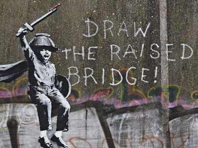 Grafiti 'Draw the raised bridge', de Bansky.