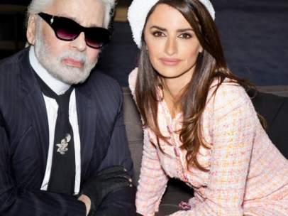 Penélope Cruz y Karl Lagerfeld