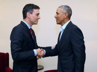 Pedro Sánchez y Barack Obama