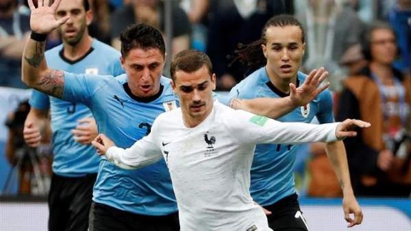 Antoine Griezmann, en el partido entre Francia y Uruguay de Rusia 2018. Antoine Griezmann, en el partido entre Francia y Uruguay de Rusia 2018.