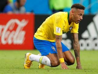 Neymar, en el encuentro entre Brasil y Bélgica de Rusia 2018.
