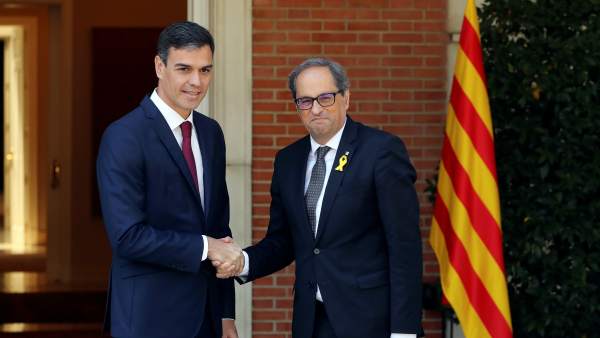 Sánchez y Torra en la Moncloa. Sánchez y Torra en la Moncloa.