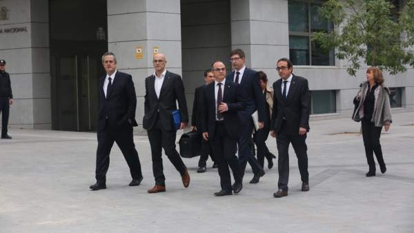 Rull, Forn, Romeva y Turull llegan a la Audiencia Nacional para declarar Rull, Forn, Romeva y Turull llegan a la Audiencia Nacional para declarar