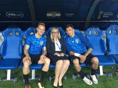Iva OLivari, en el banquillo de Croacia
