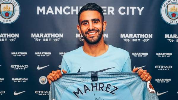 Riyad Mahrez, presentado como nuevo jugador del Manchester City. Riyad Mahrez, presentado como nuevo jugador del Manchester City.