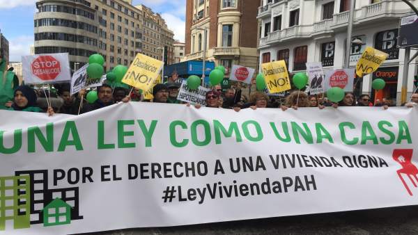 Imagen de archivo de una manifestación de la PAH Imagen de archivo de una manifestación de la PAH