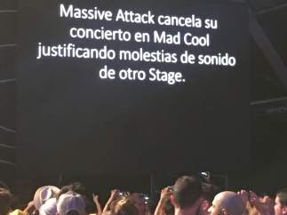 Mensaje en Mad Cool sobre Massive Attack