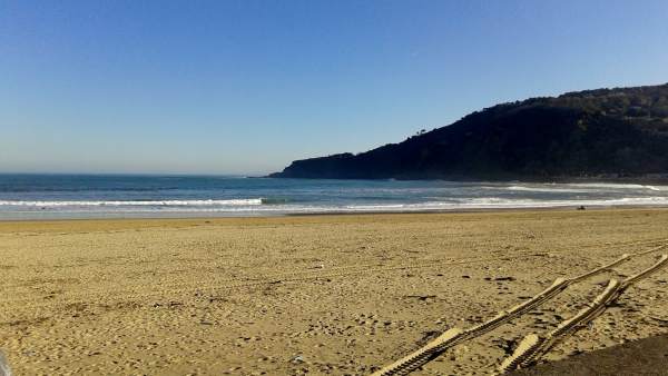 Playa de La Zurriola en San Sebastián Playa de La Zurriola en San Sebastián