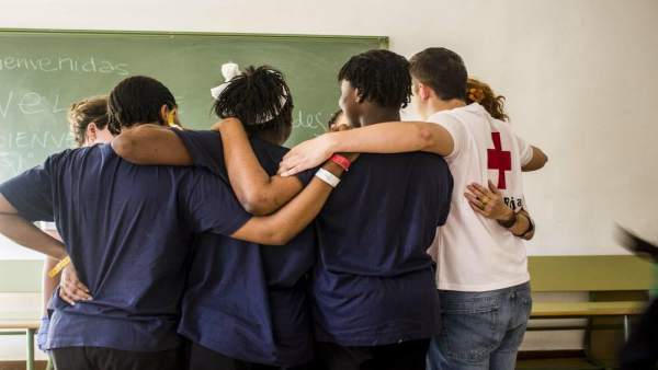 Algunos de los migrantes acogidos del Aquarius Algunos de los migrantes acogidos del Aquarius