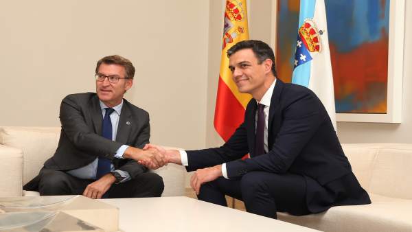 Reunión de Pedro Sánchez y Alberto Núñez Feijóo Reunión de Pedro Sánchez y Alberto Núñez Feijóo