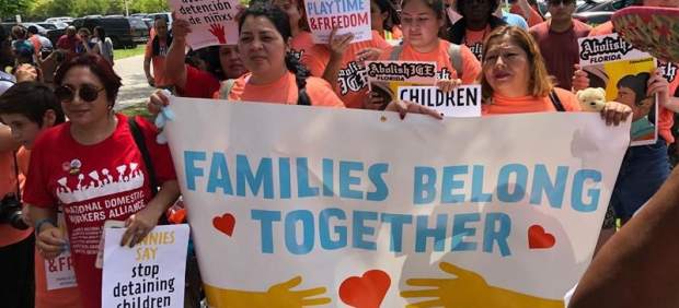 Manifestación contra la separación de niños inmigrantes en EE UU