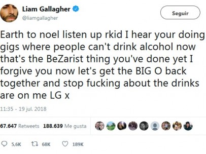 Tuit Liam Gallagher