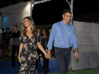 Pedro Sánchez y su esposa, en el concierto de The Killers