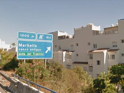 Vista de una de las entradas a Marbella (Málaga).