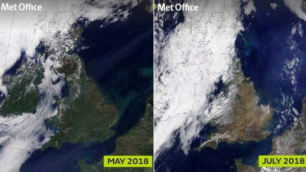 Imágenes por satélite que muestran la pérdida de vegetación en Reino Unido Imágenes por satélite que muestran la pérdida de vegetación en Reino Unido