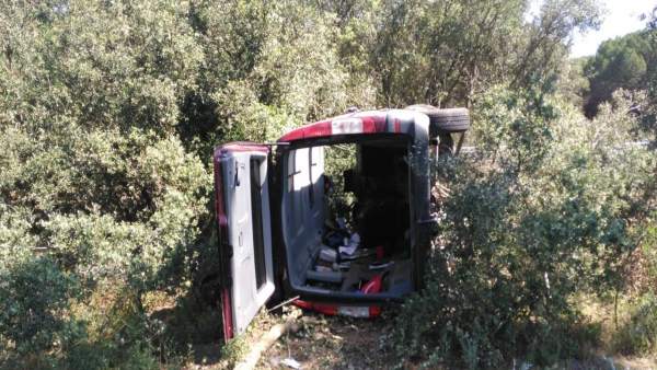 Valladolid.- Furgoneta accidentada Valladolid.- Furgoneta accidentada