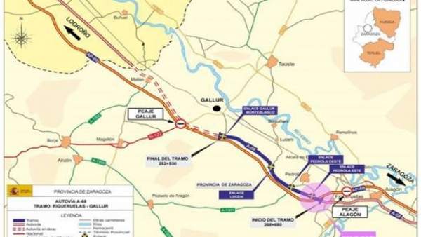Fomento ha avisado de cortes nocturnos por obras en la AP-68 Fomento ha avisado de cortes nocturnos por obras en la AP-68