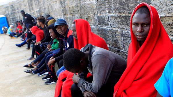 Inmigrantes rescatados en aguas del Estrecho. Inmigrantes rescatados en aguas del Estrecho.