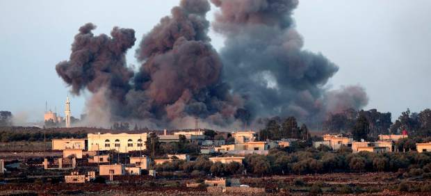 Bombardeo en los Altos del Golán