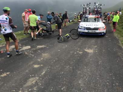 Froome, en el suelo
