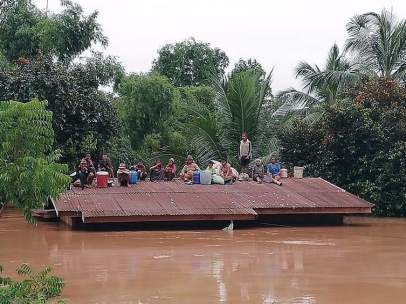 Rotura de una presa en Laos