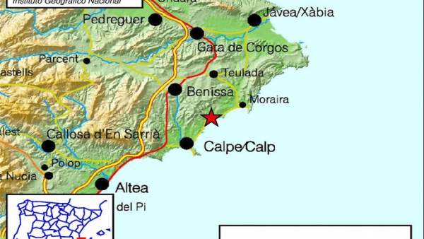 La Marina Alta registra tres terratrèmols amb una magnitud d'entre 2 i 3,1 La Marina Alta registra tres terratrèmols amb una magnitud d'entre 2 i 3,1