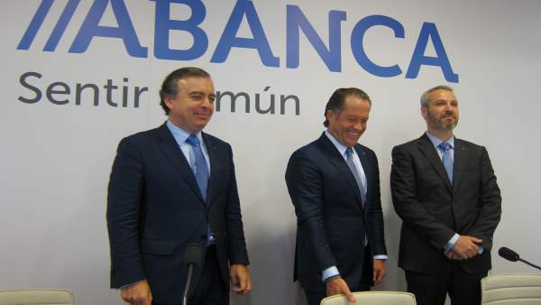 Botas, Escotet y Alberto de Francisco, de Abanca Botas, Escotet y Alberto de Francisco, de Abanca