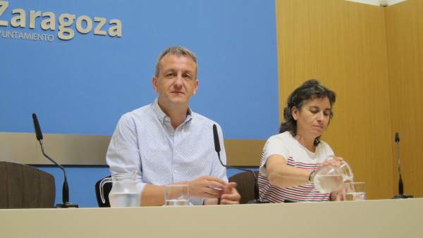 Rivarés y Broto, en rueda de prensa este jueves en el Ayuntamiento Rivarés y Broto, en rueda de prensa este jueves en el Ayuntamiento